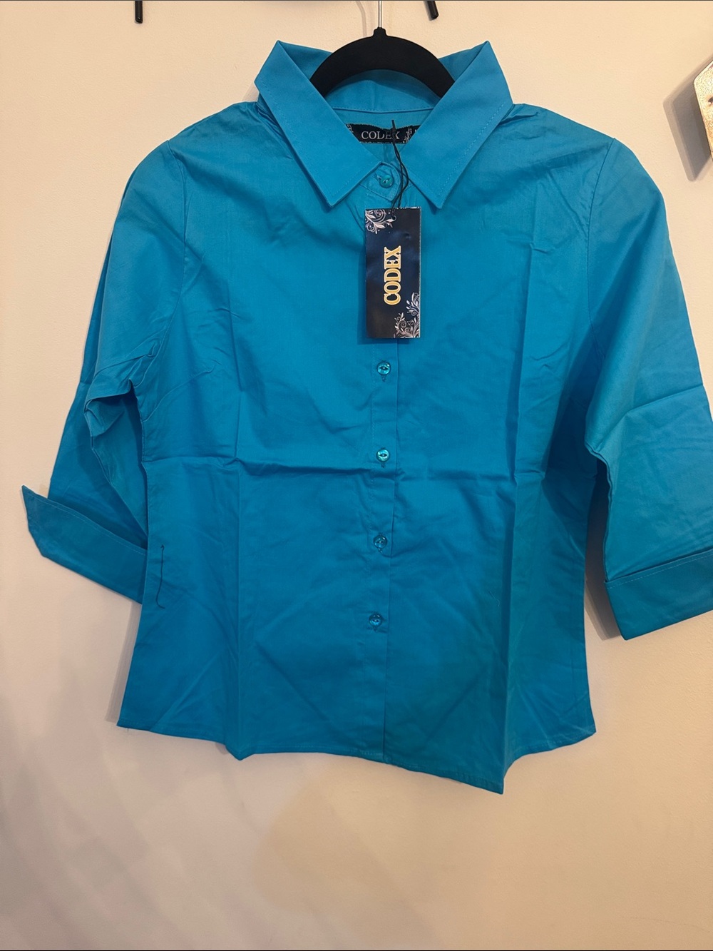 Dex Turquoise Button-Down Shirt - Picture 3 of 5